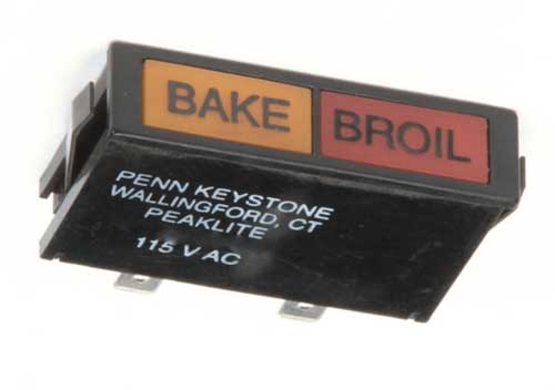 Discontinued Item: Bake/Broil Indicator lens light for DGR, DGRC series Dynasty ranges