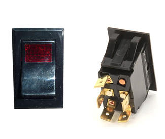 Switch, Rocker, power switch w/red light (DGRSC or RJGR)